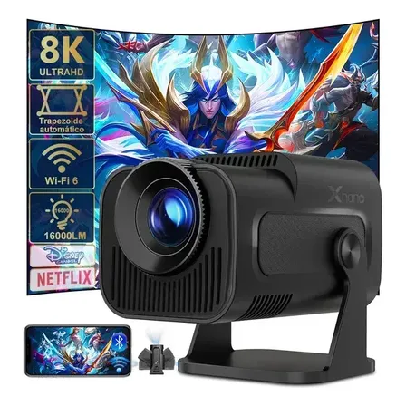 Projetor Profissional 8k Wifi Android 11bt 16000lm Full Hd Preto