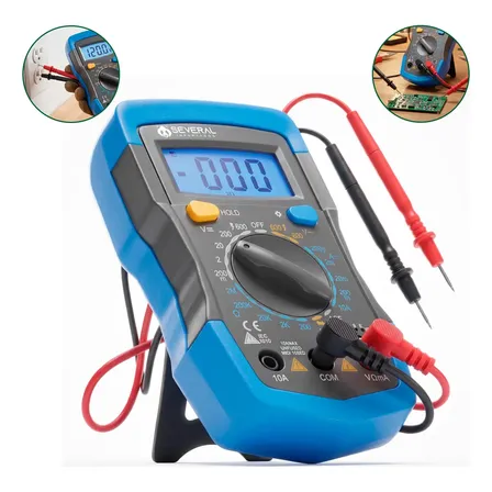 Multímetro Digital Portátil Visor Display Lcd Medição Tensão Multifunções Com Bateria 9v Profissional Several