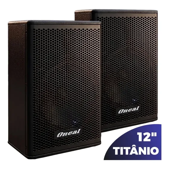 2 Caixa Som 480w Oneal 12 Polegadas Driver Titanio Ativa Amplificada Passiva Profissional Acustica Par Audio Eventos Salao Igreja Preto 127/220v