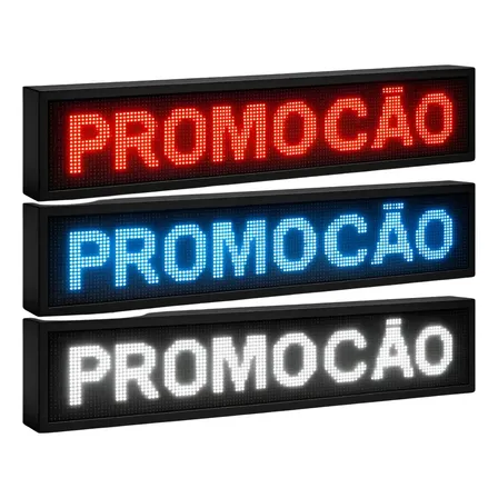 Painel Letreiro Super Led Luminoso Interno Wi-fi 130x20 Cm Vermelho.