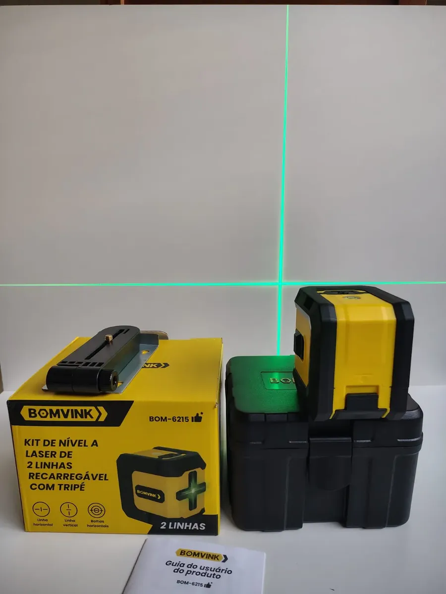 Nível A Laser 2 Linhas Verde Alta Precisão, Suporte E Caixa