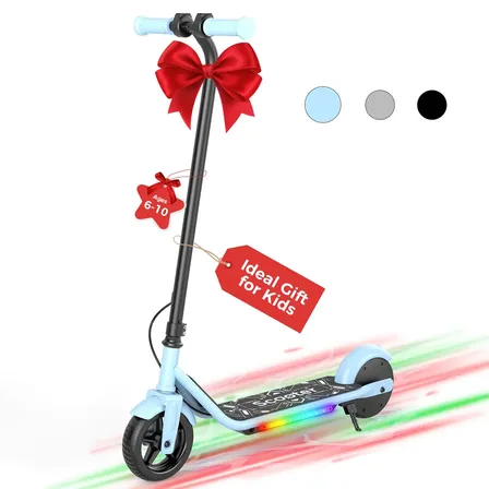 Xroymexroy Patinete Elétrico Infantil K2 6" Azul Bateria Inclusa 18V 2.6Ah Motor 150W Tração Traseira Luzes no Pedal