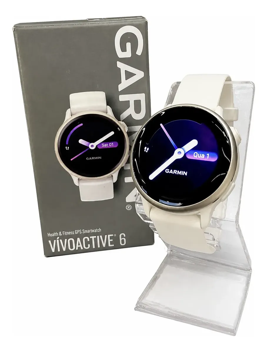 Smartwatch Garmin Vivoactive 6 Lunar Gold Gps 42,2mm Cinza-escuro