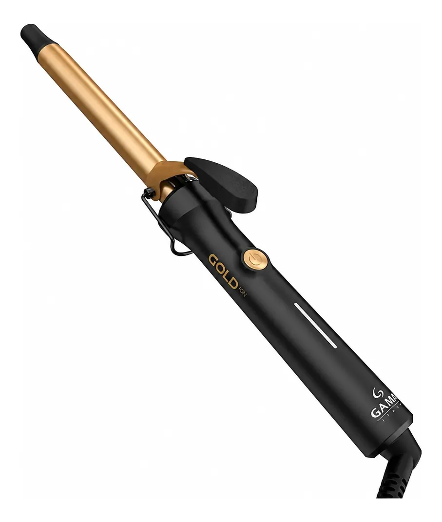 Modelador De Cachos Ga.ma Gold Ion 19mm Ceramic Íon 220oc Dourado 127/220v