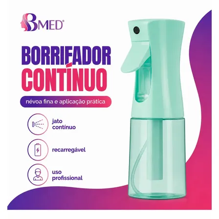 Borrifador Automático Bmed Spray Pulverizador Efeito Névoa 150ml Barbeiro Verde-menta