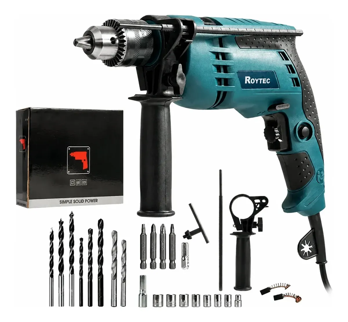 Furadeira Impacto Profissional 750w Acessórios Broca 110 220 Azul 110v