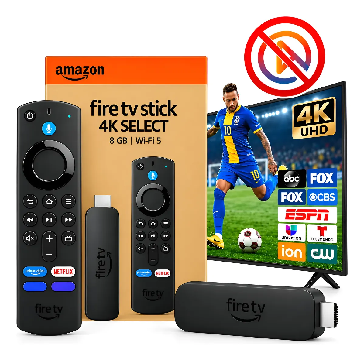 Amazon Firetv Stick 4k Stick Wi-fi-6 Com Alexa Por Voz Preto Preto Padrão