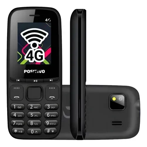 Celular Simples Positivo Teclado P26 4gPreto Idoso Facil Uso