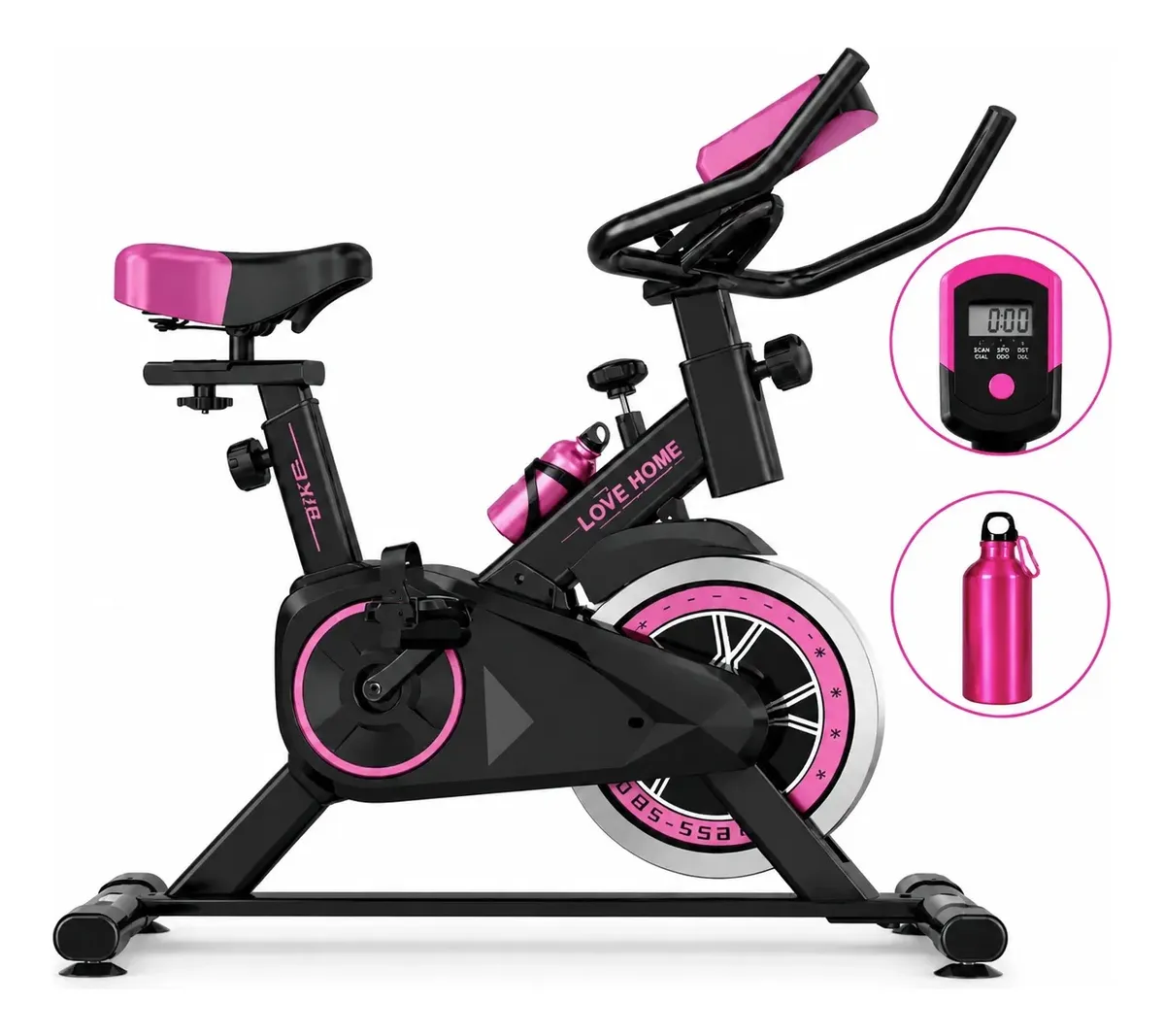 Bicicleta Ergométrica Spinning Love&home 120kg Rosaajustável