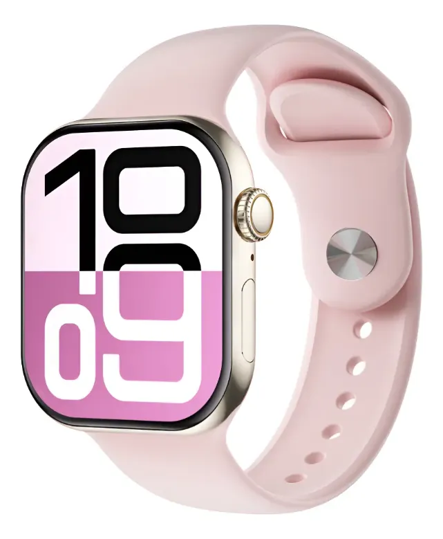 Smartwatch Relogio Inteligente W10p Mini Amoled Ip68 Laranja Lisa Rosa Dourado-escuro