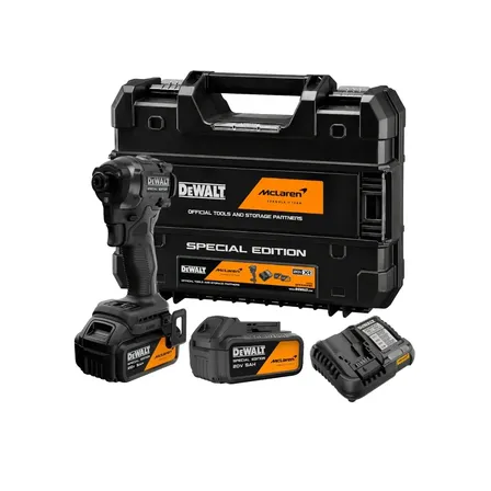 Parafusadeira de Impacto 13mm Dewalt McLaren com 2 Baterias, Carregador e Maleta DCF86MP2T