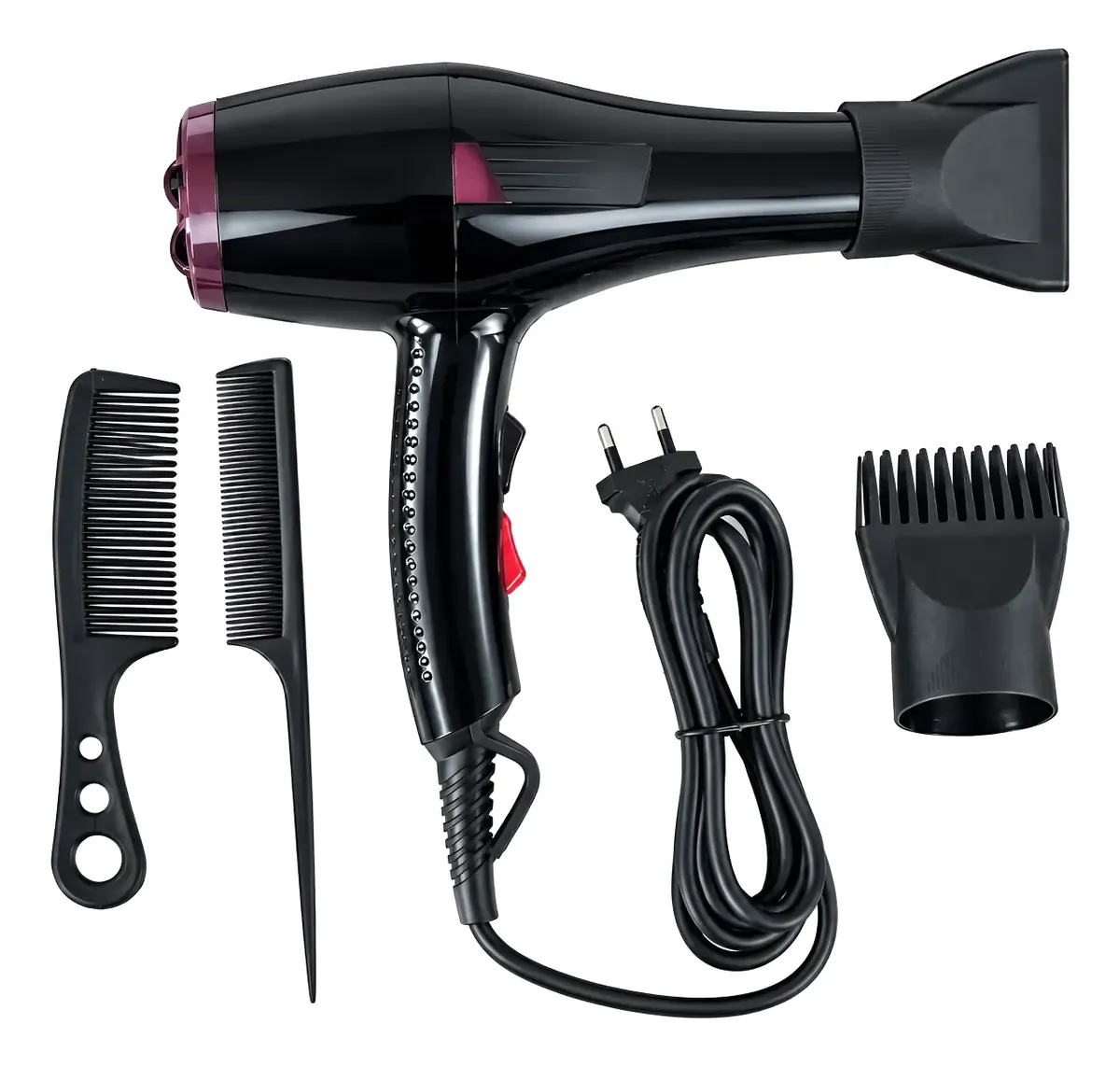 Secador De Cabelos Profissional 6000w C/ Ajuste Temperatura Preto-roxo 127v