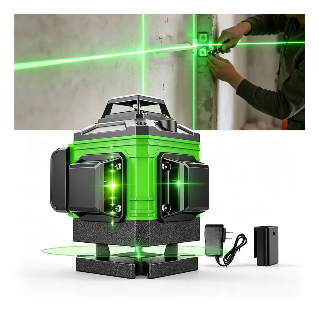 Nível De Laser Verde De 8 Linhas Com Autoniv, Com 1 Baterias