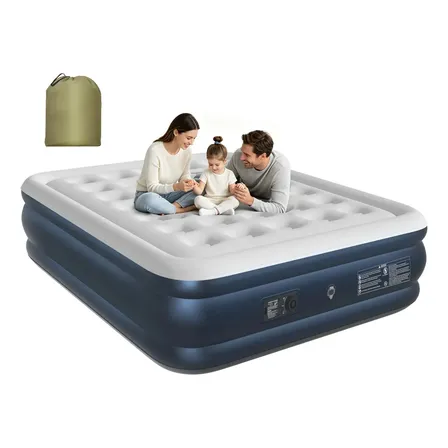 ECOZENDSY Colchão Inflável Casal Queen Size com Bomba de Ar Plug-in Integrada Portátil 200x154x43cm