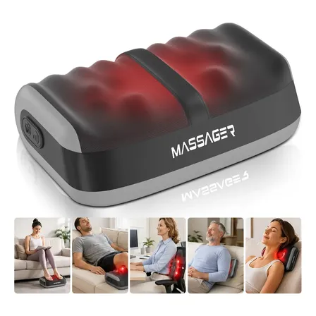 Massageador De Pés Elétrico Buaerfa Portátil com Aquecimento E Rolos, Shiatsu, Massagem Para Pernas E Panturrilhas, Presente Para Homens E Mulheres, Ideal Casa E Escritório, 110-220V universal