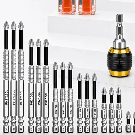 Kit 18 Ponta Bits Magnéticas K5 Ph2 Parafusadeira，Inclui 1 adaptador e 2 magnetizadores.