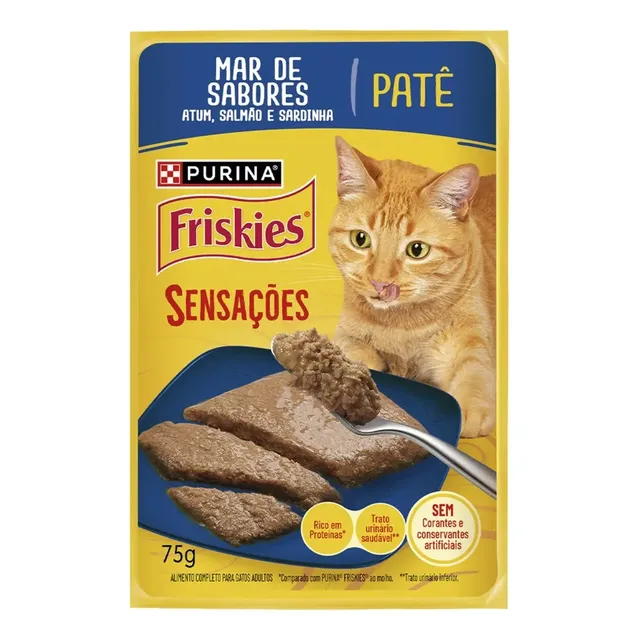 Patê Gatos Adultos Mar de Sabores Friskies 75g - 15 unidades