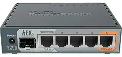 Roteador MikroTik RB760iGS Hex S 880MHz 256MB 5 Portas Gigabit PoE