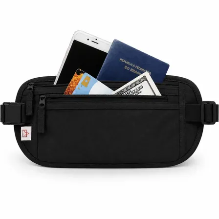 Pochete Doleira Invisível Esconde Celular Carteira Viagem Preto