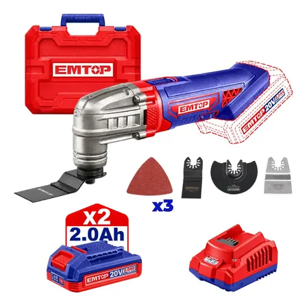 Multiferramenta Oscilante Emtop 20v Kit Completo 20000 Rpm