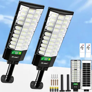 Kit 2 Luminária Solar Led 1000W com Sensor IP67 Refletor Solar Potente