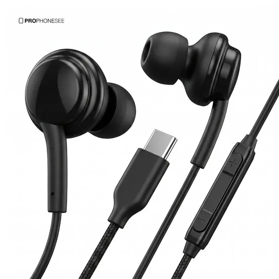 Fone De Ouvido Com Fio USB Entrada Tipo C Compatível Com Iphone 15 16 17 Samsung S24 S25 S26 Android Xioami C Microfone Estéreo Anti Ruido Integrado De Conexão Profissional Direta Controle De Volume
