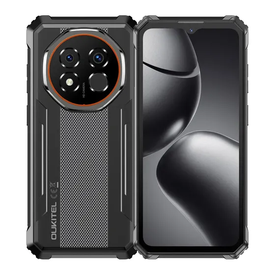 OUKITEL G6-EV Celular Robusto 4G 8GB+256GB, Tela 6,517" HD+ 90Hz, Câmera 64MP, Bateria 10600mAh, NFC, Android 16, IP69K Preto