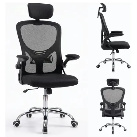 Cadeira Ergonômica Escritório Mesh Giratória Reclinável Eagl Preto Mesh