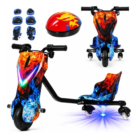 Triciclo Elétrico Infantil Bluetooth Drift 36v 350w Roxo Cor Azul Laranja