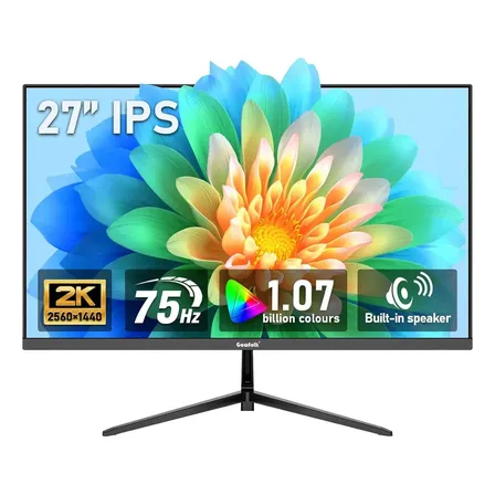Monitor Gamer 27 Gfwfolk GF600C 2K QHD IPS 75 Hz HDR10 Freesync VESA - Preto