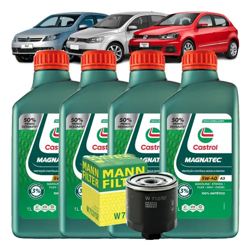 4 Óleo Castrol Magnatec 5w40 + Filtro Óleo Gol Fox 502 00