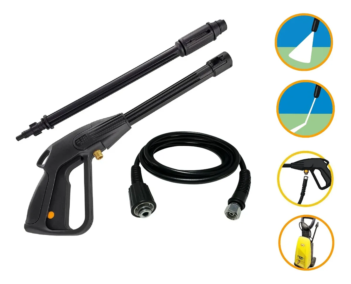 Kit Mang Pist. Bico Orig. 3 Mts Lavadora Pressão Lavor Tiger