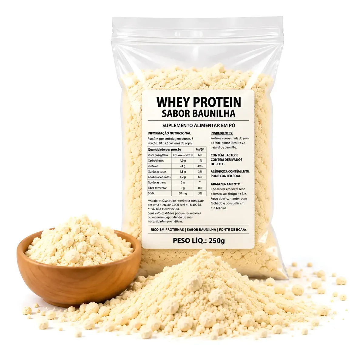 Whey Protein Baunilha 250g - Premium Pó Baunilha