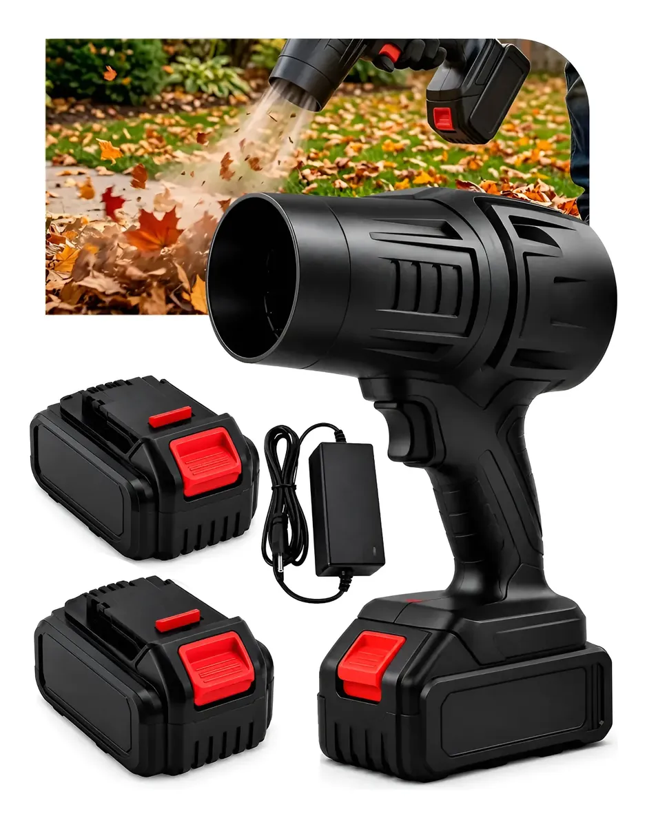 Soprador Turbo De Folhas Portátil 48v Potente 2 Baterias Preto 127/220v