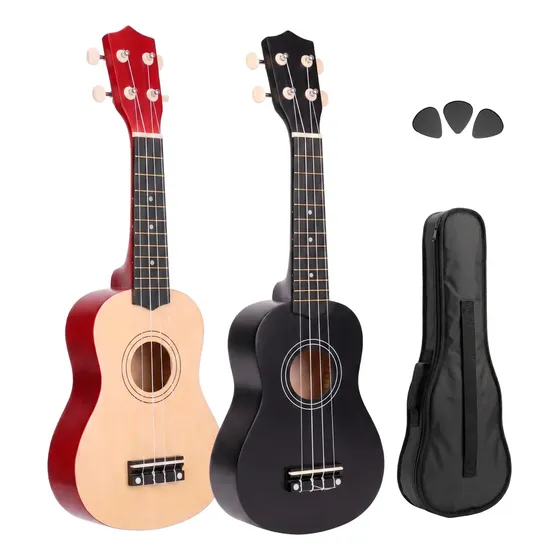 Ukulele Soprano 21 Concert Acústico Com Capa E 3 Palhetas Marrom