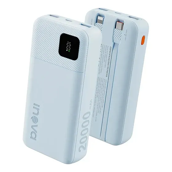 Carregador Portátil Power Bank Turbo inova 20000mah 22.5w Com Display Digital Usb-c / Usb-a Carga Rápida - Azul