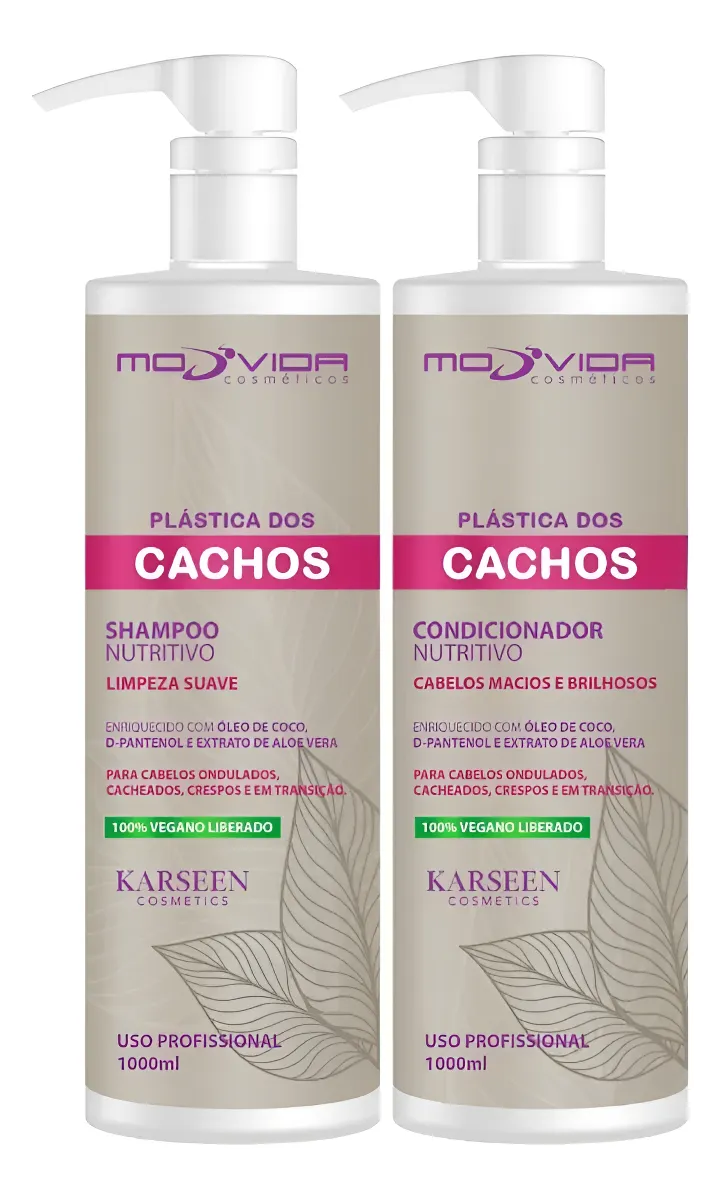 Condicionador De 1 Litro Cachos - Shampoo De 1 Litro Cachos