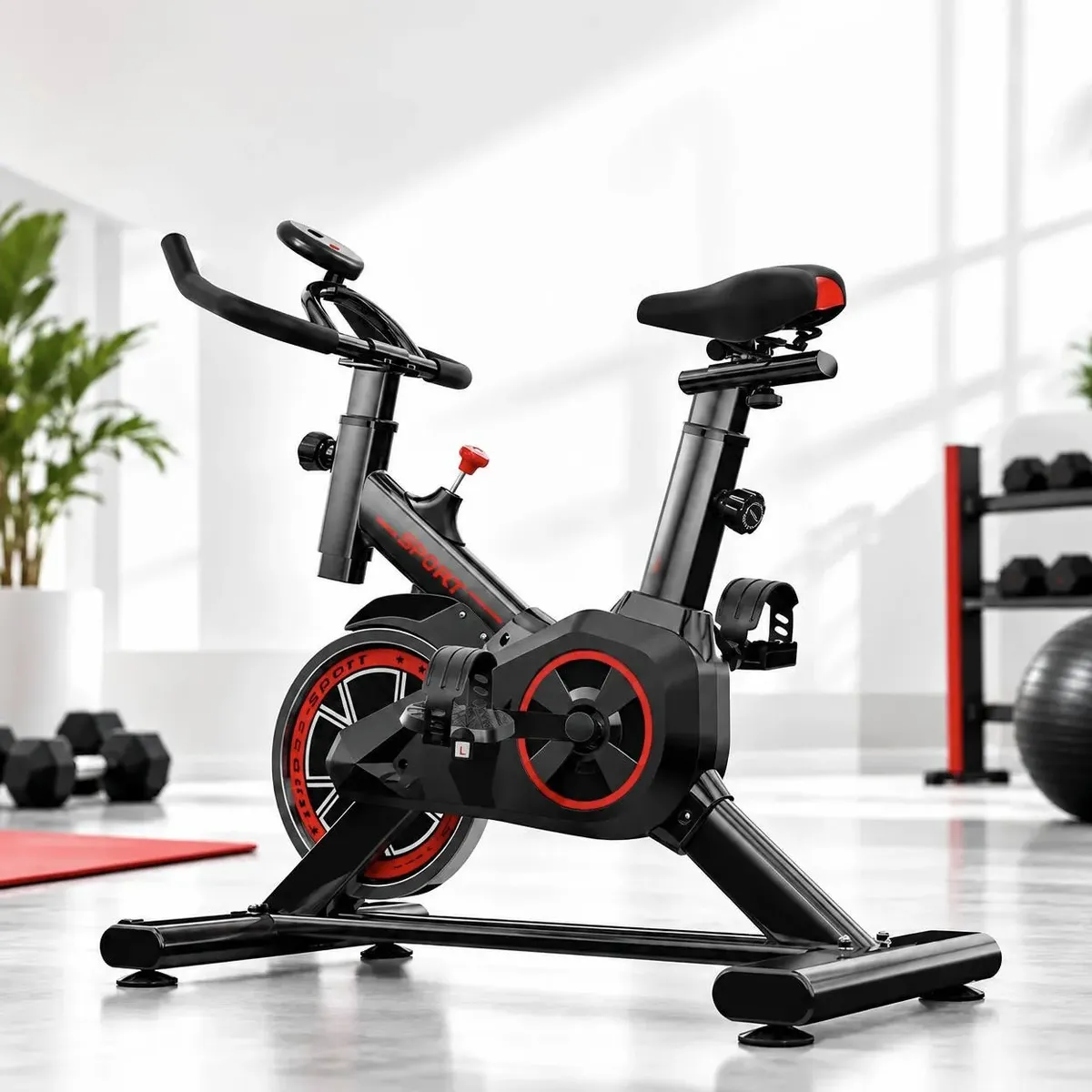 Bicicleta Ergométrica Bike Spinning Profissional Mecânica Preto/vermelho