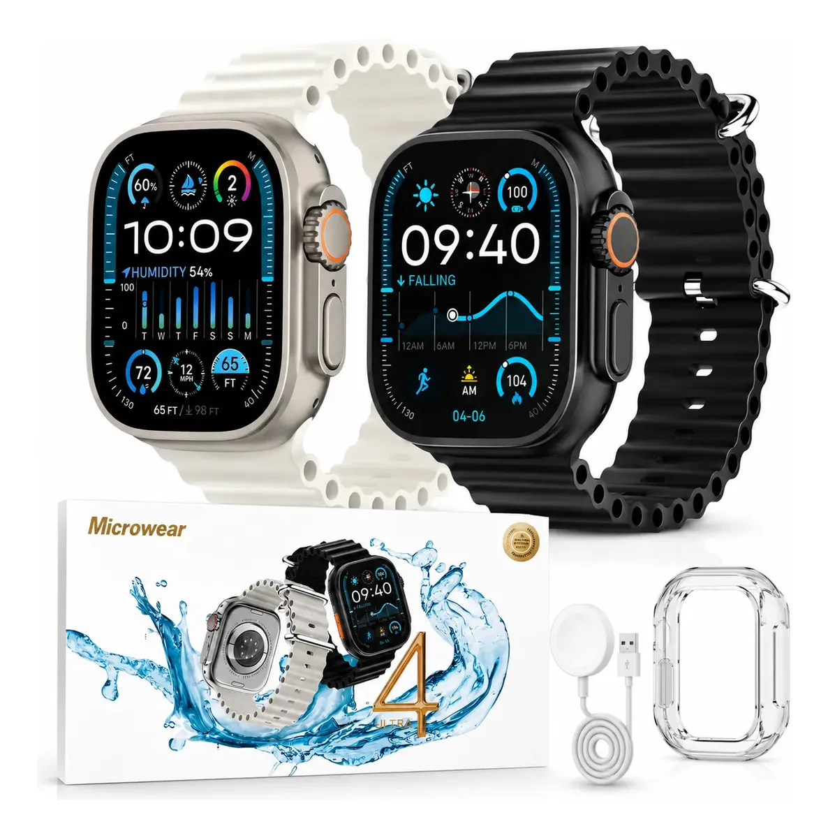 Smartwatch Microwear U4 Amoled Chatgpt Nfc Bluetooth Premium Preto Silicone
