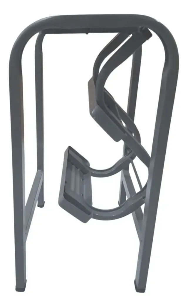 Banqueta / Escada Com 3 Degraus Dobrável Cinza Prateado