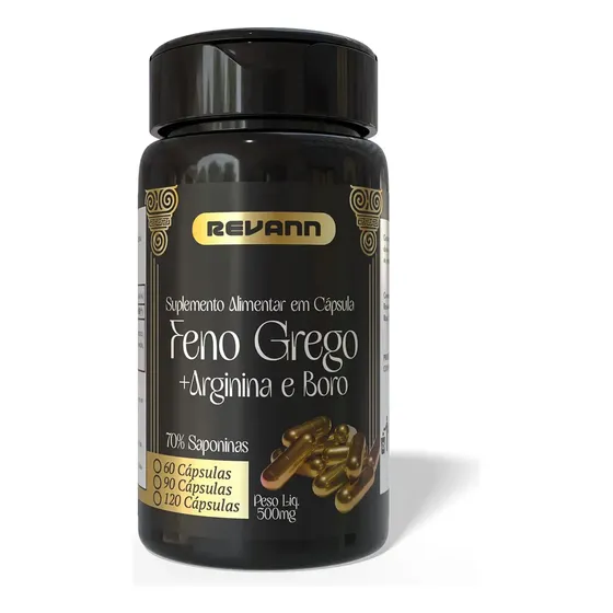 Feno Grego Arginina Boro 120 Cápsulas 500mg Revann Sem Sabor