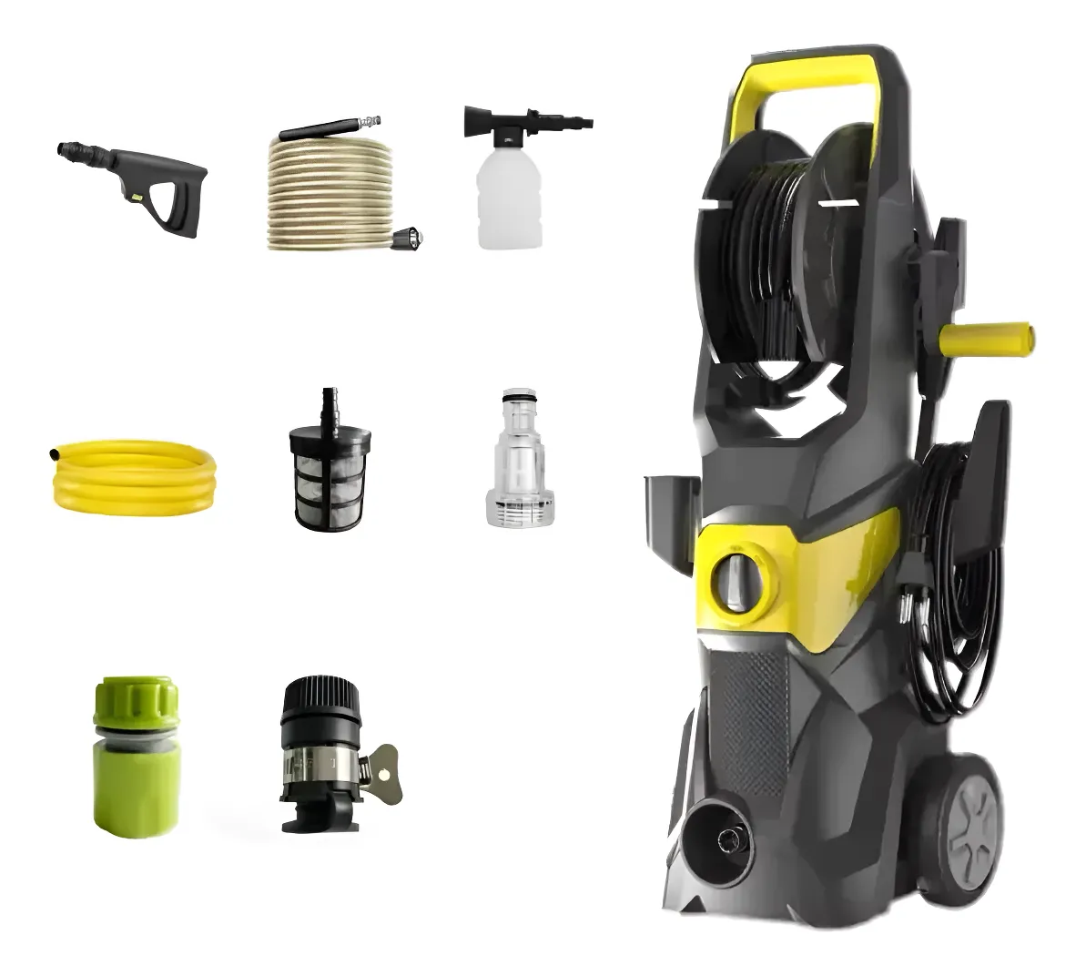 Lavadora Alta Pressão 1200w Jato Regulável Cor Amarela Preto 220v 0