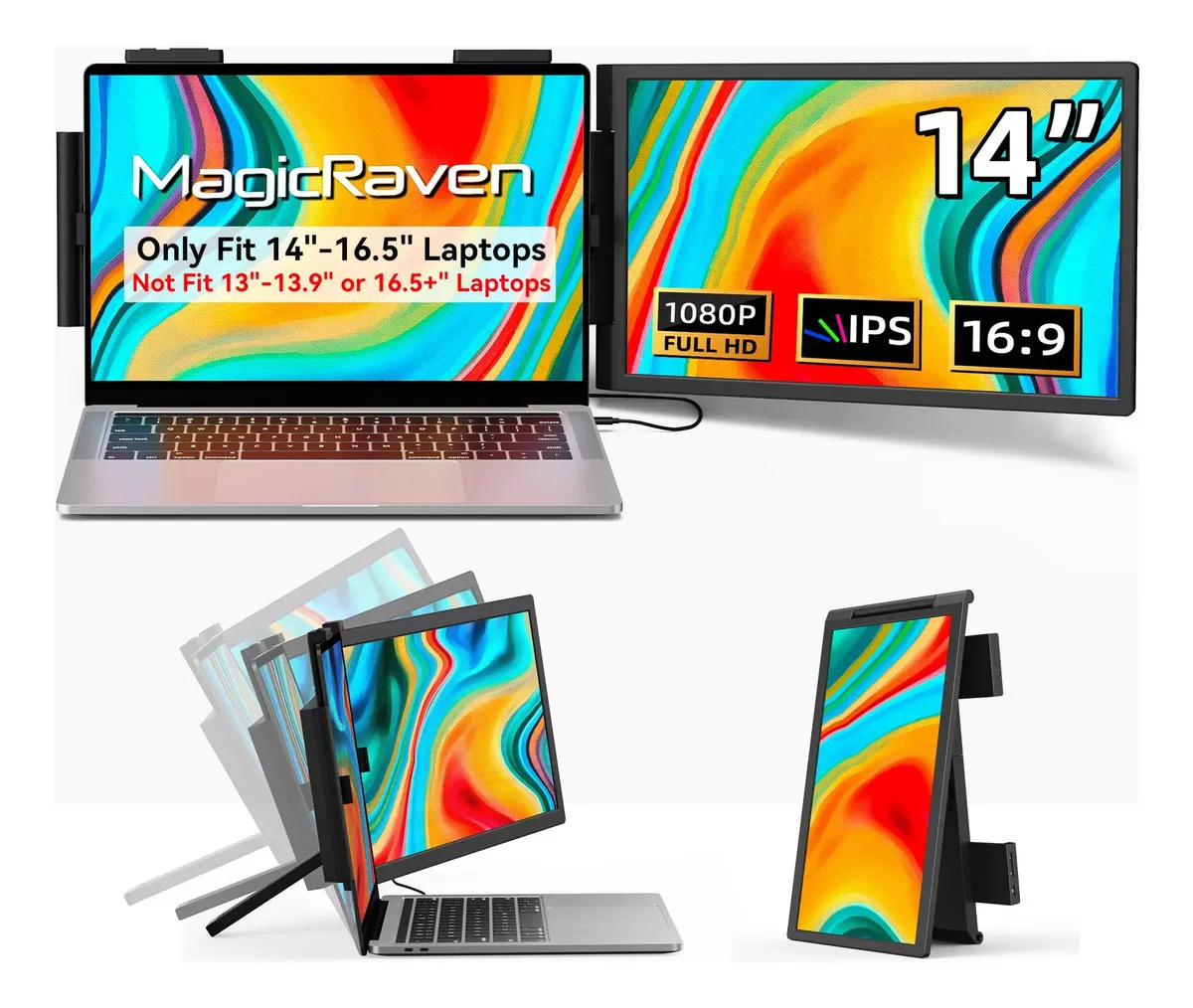 Monitor portátil Magicraven 14 1080p Ips para notebook de 14 polegadas