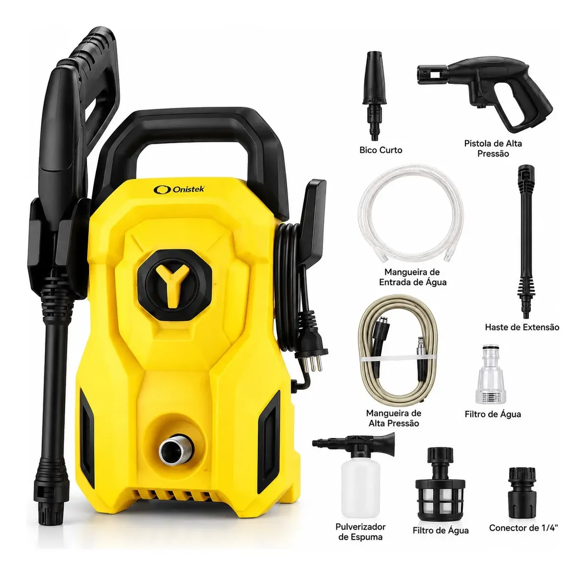 Lavadora Alta Pressão Onistek 1400w Com Acessórios Amarelo 127v 60hz