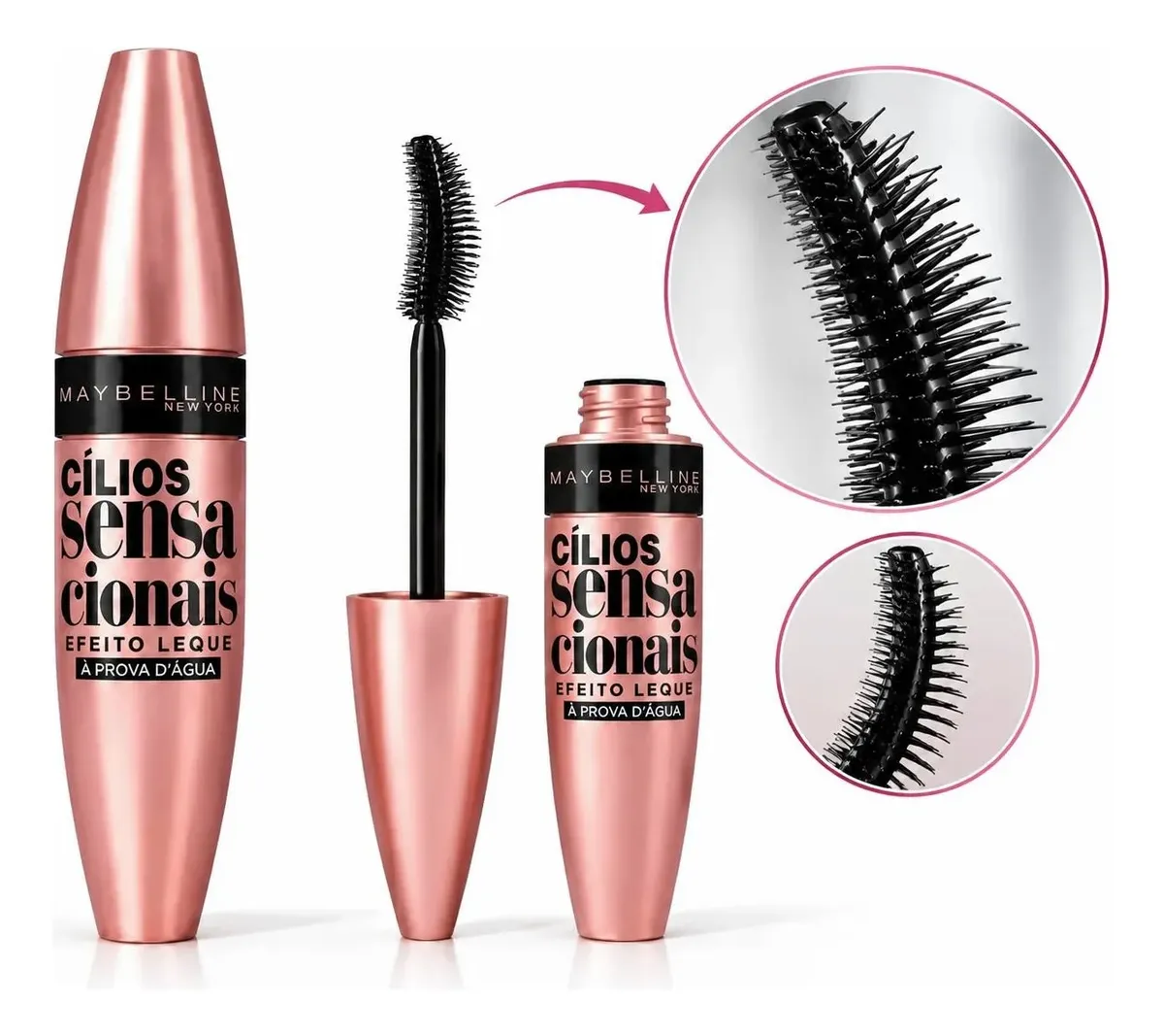 Rímel Maybelline Lash Sensational À Prova D'água 9,5ml Preto