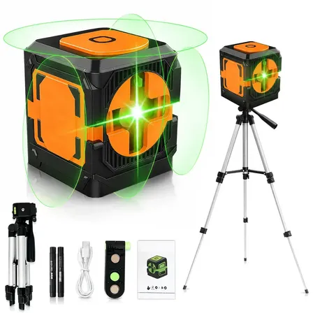 Nível Laser Verde 2 Linhas Com Tripé Para Profissional Autonivelante