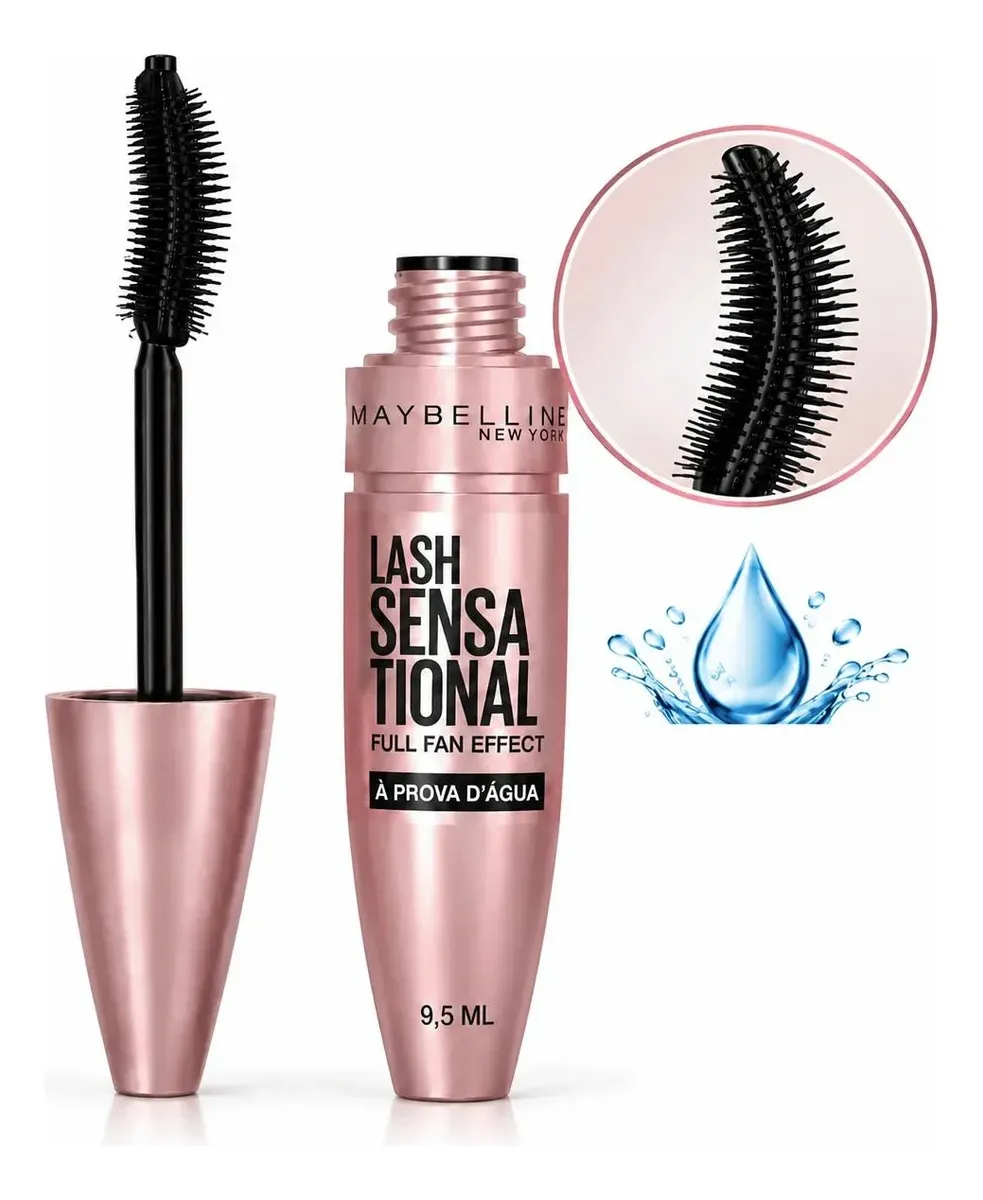 Rímel Maybelline Lash Sensational À Prova D'água 9,5ml Preto