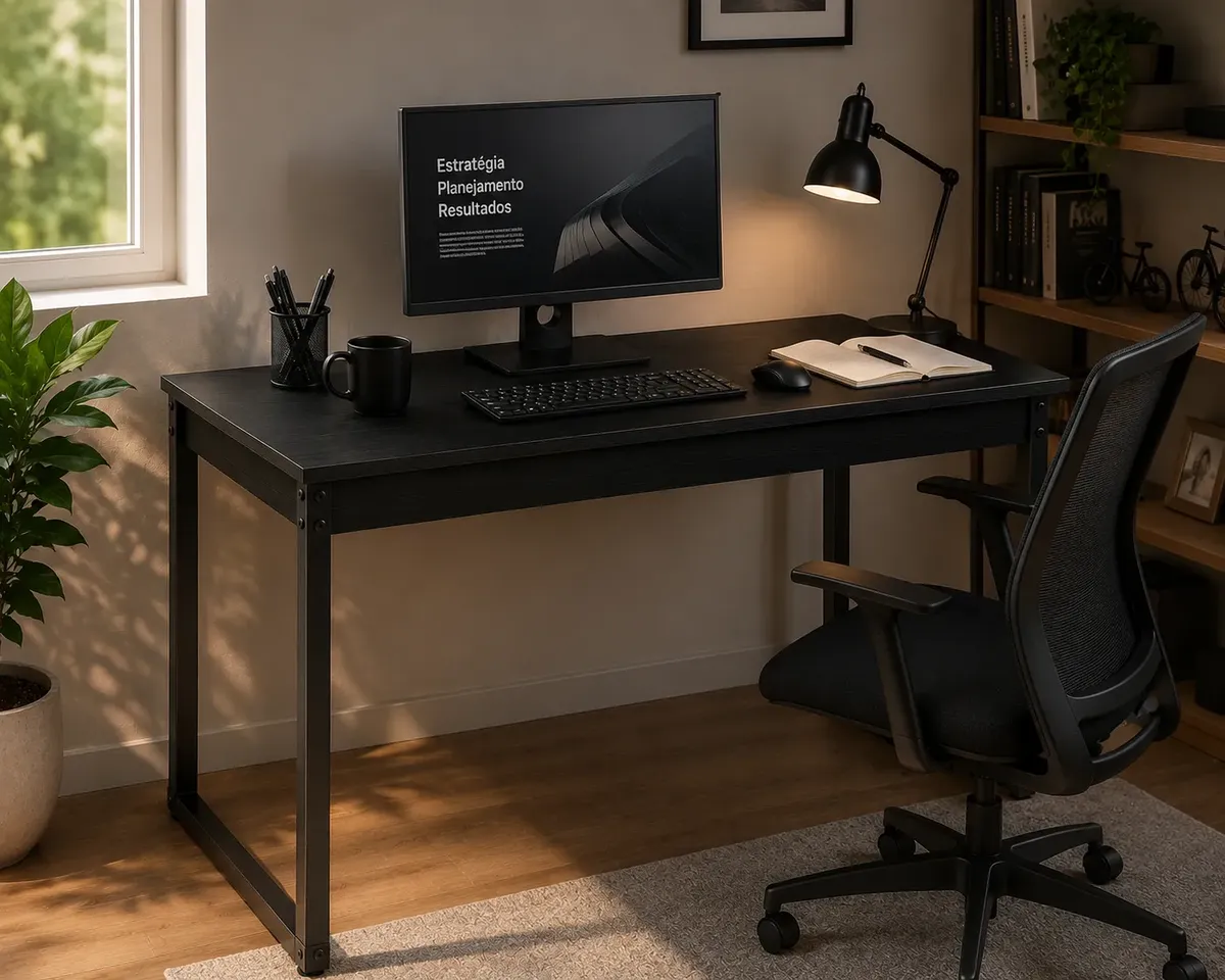 Mesa Para Computador De Escritório Home Office Gamer 120cm Preto