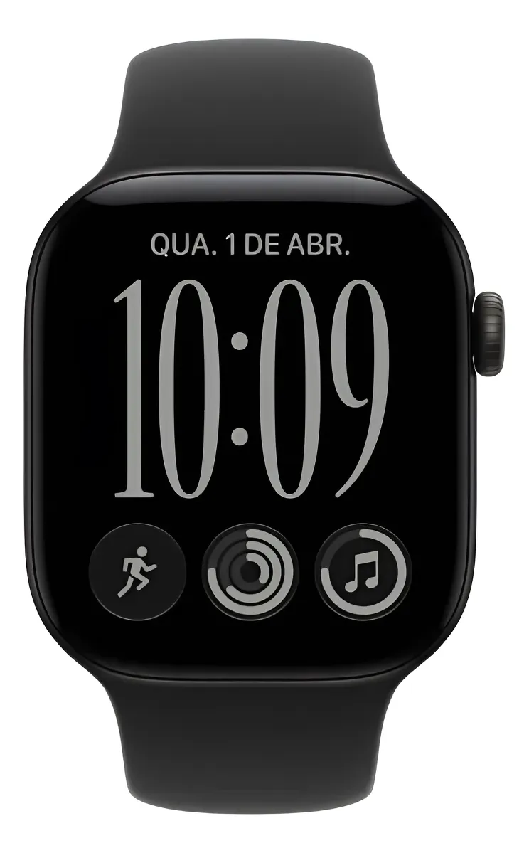 Apple Watch Series 12 Gps 42mm Caixa Preta Aluminio S12 M/l Preto Sport