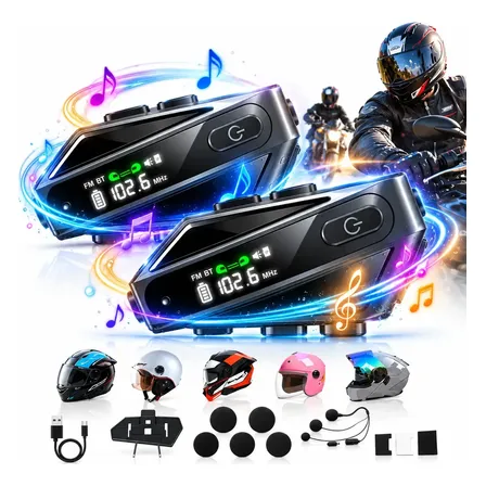 Par Intercomunicador Capacete Moto Kuerl Bluetooth Sem Fio